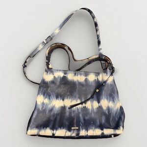Vince Camuto Tania GENUINE LEATHER DARK JEAN TIE DYE Satchel/Crossbody Purse